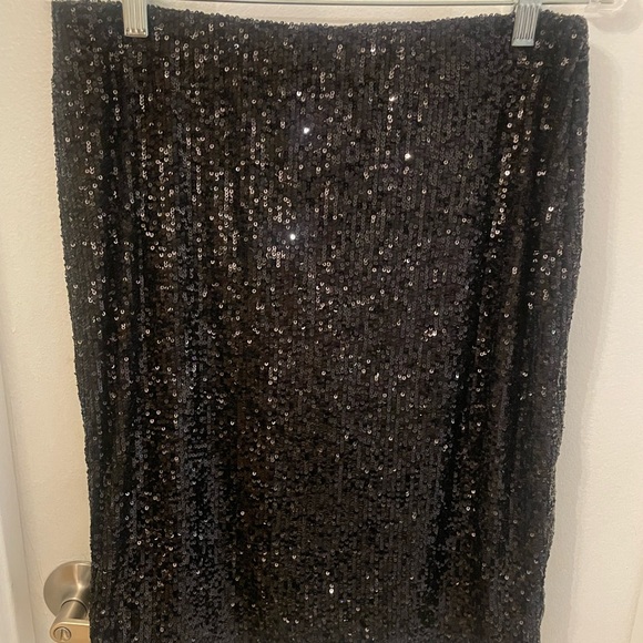 NWT Cable & Gauge Black Sequin Skirt - Picture 1 of 3